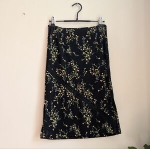 Yellow Floral Black Skirt